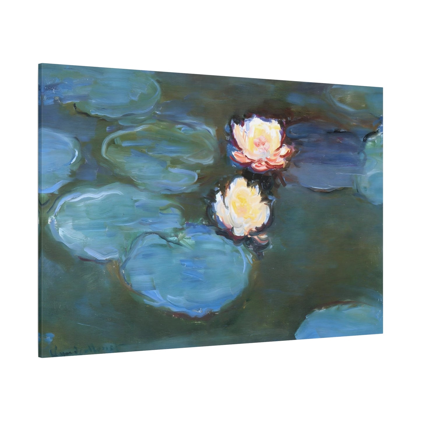 Large Water Lilies Monet Canvas Wall Art Print Reproduction - YesArtYes