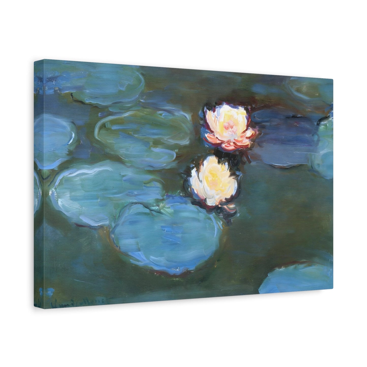 Large Water Lilies Monet Canvas Wall Art Print Reproduction - YesArtYes