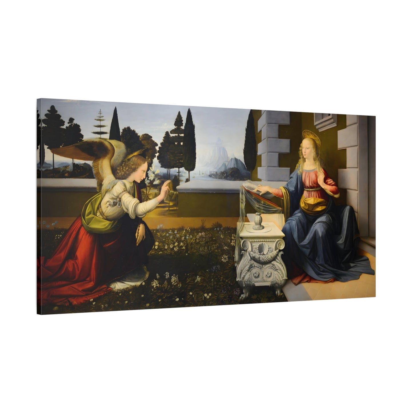 Leonardo da Vinci Annunciation Canvas Print - Classic Renaissance Wall Art - YesArtYes