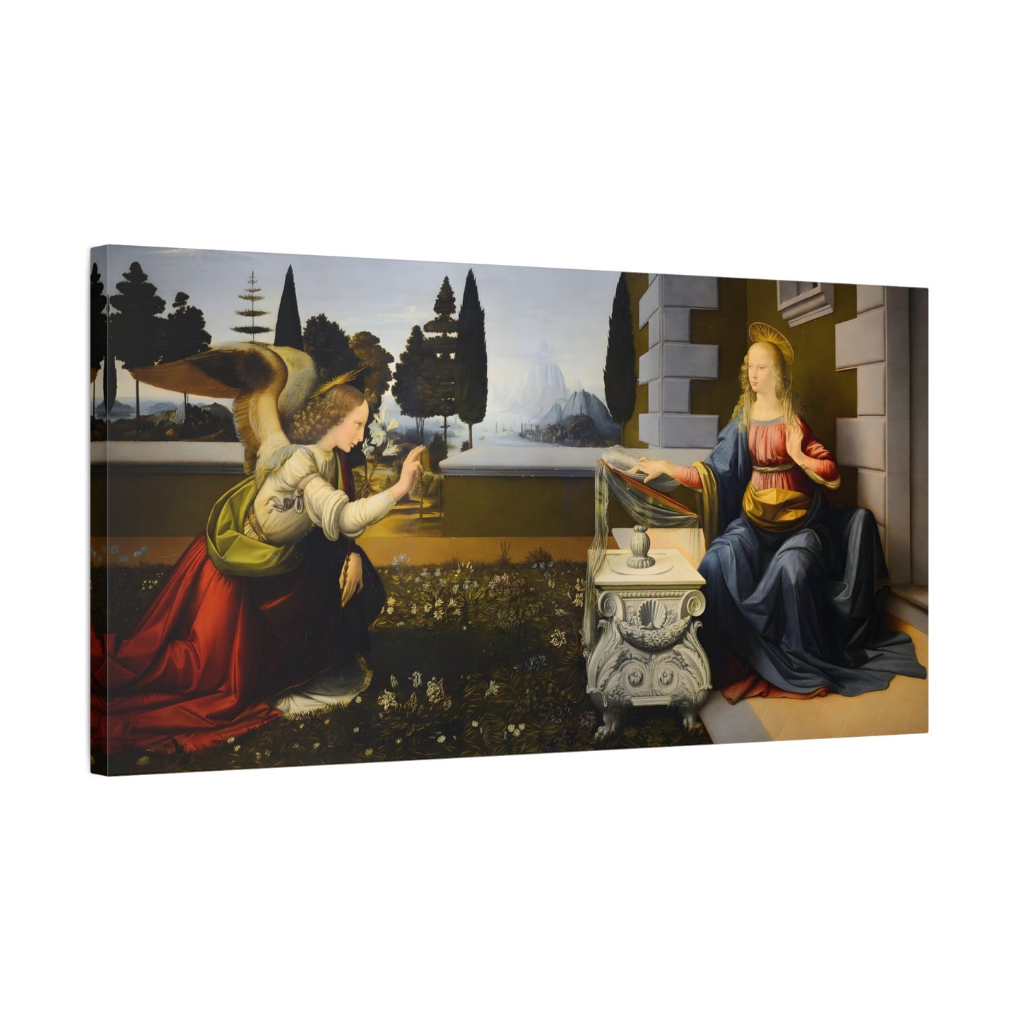 Leonardo da Vinci Annunciation Canvas Print - Classic Renaissance Wall Art - YesArtYes