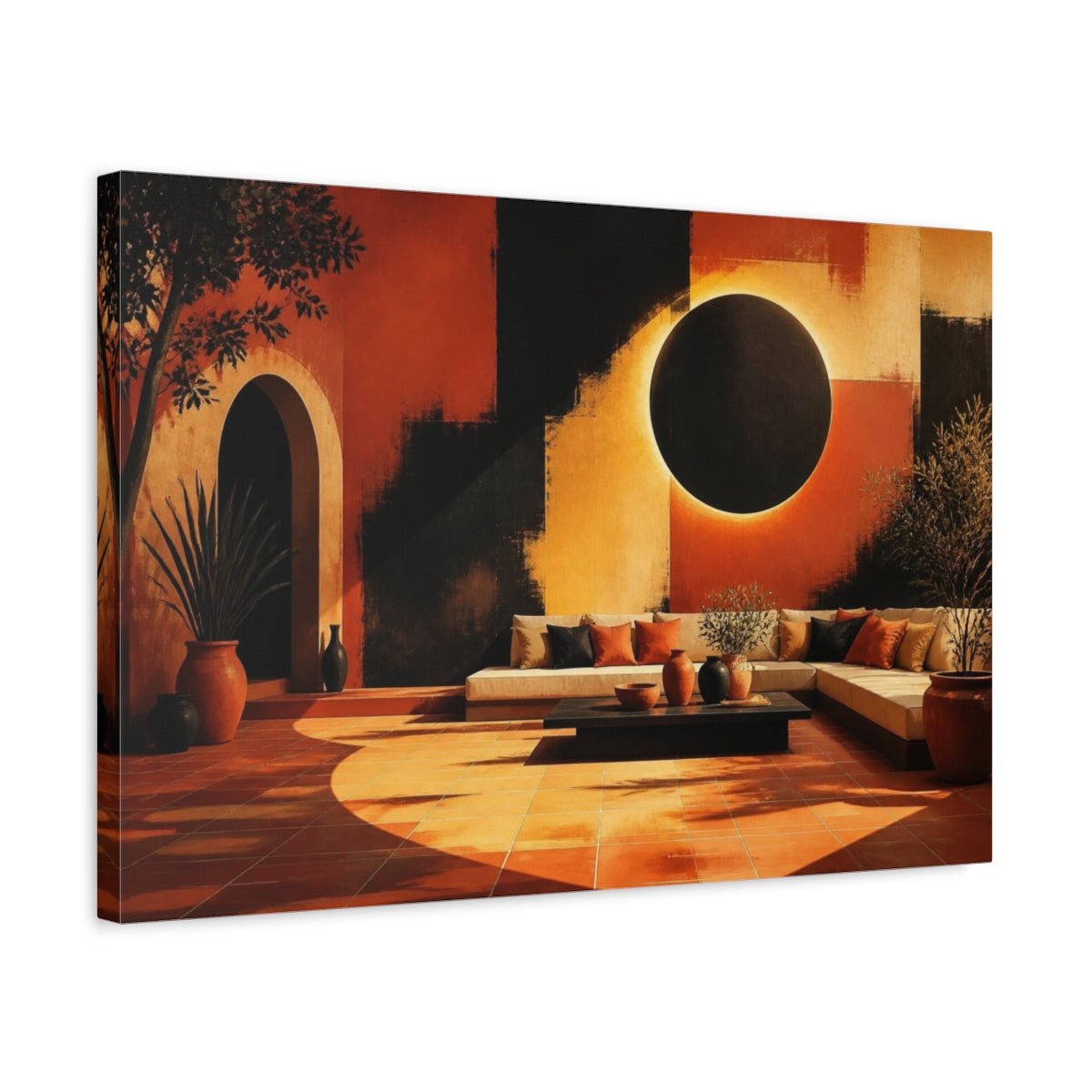 Living Room Eclipse Mural Canvas Print Wall Art – Decor, Above Sofa - YesArtYes