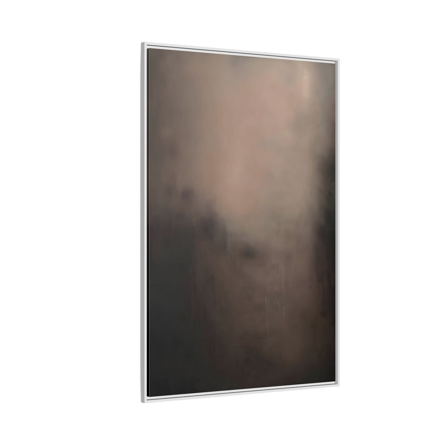 Minimal Abstract Dark Brown Shades Canvas Wall Art Framed Print - YesArtYes