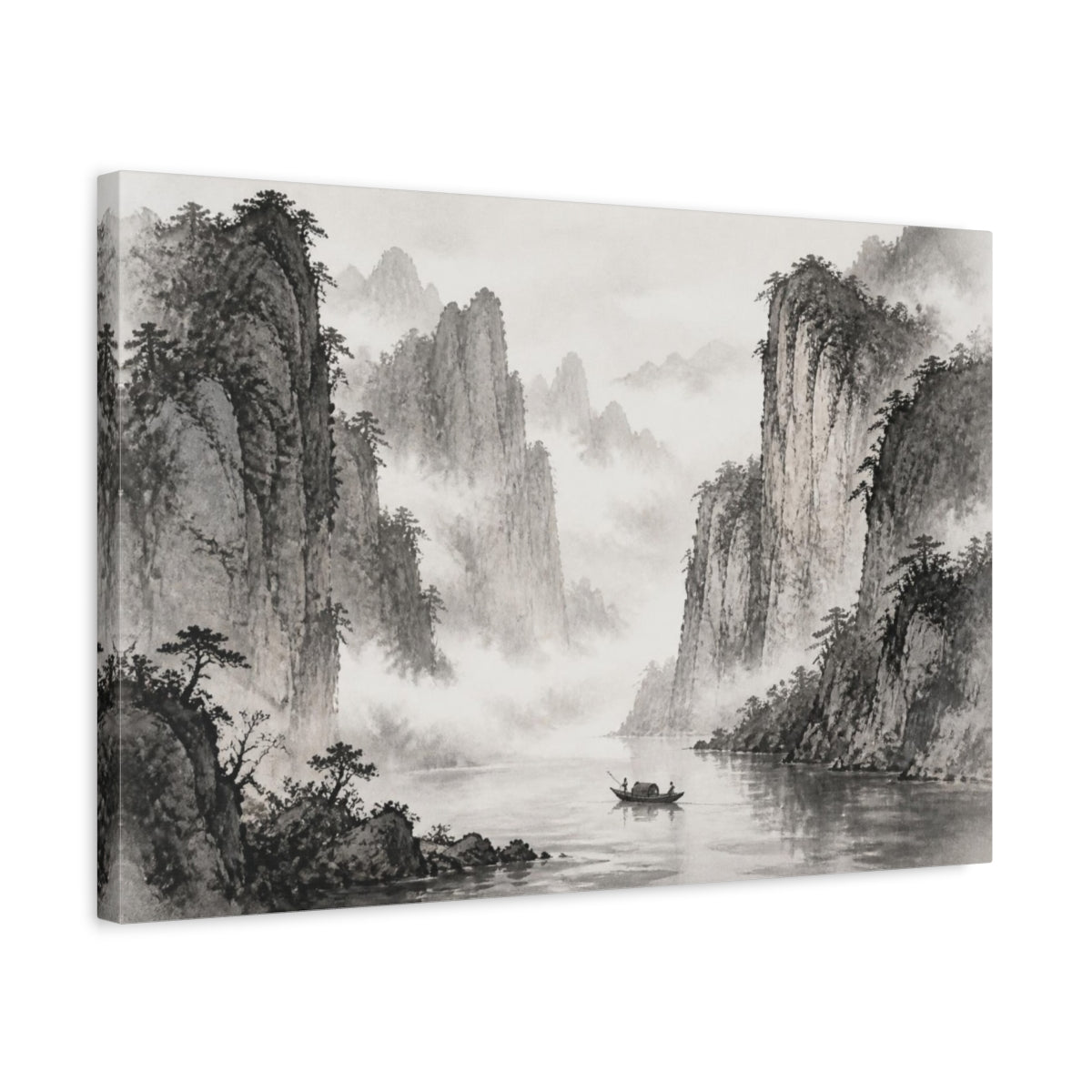 Side Mockup 3. Misty River Canyon shown as canvas print
