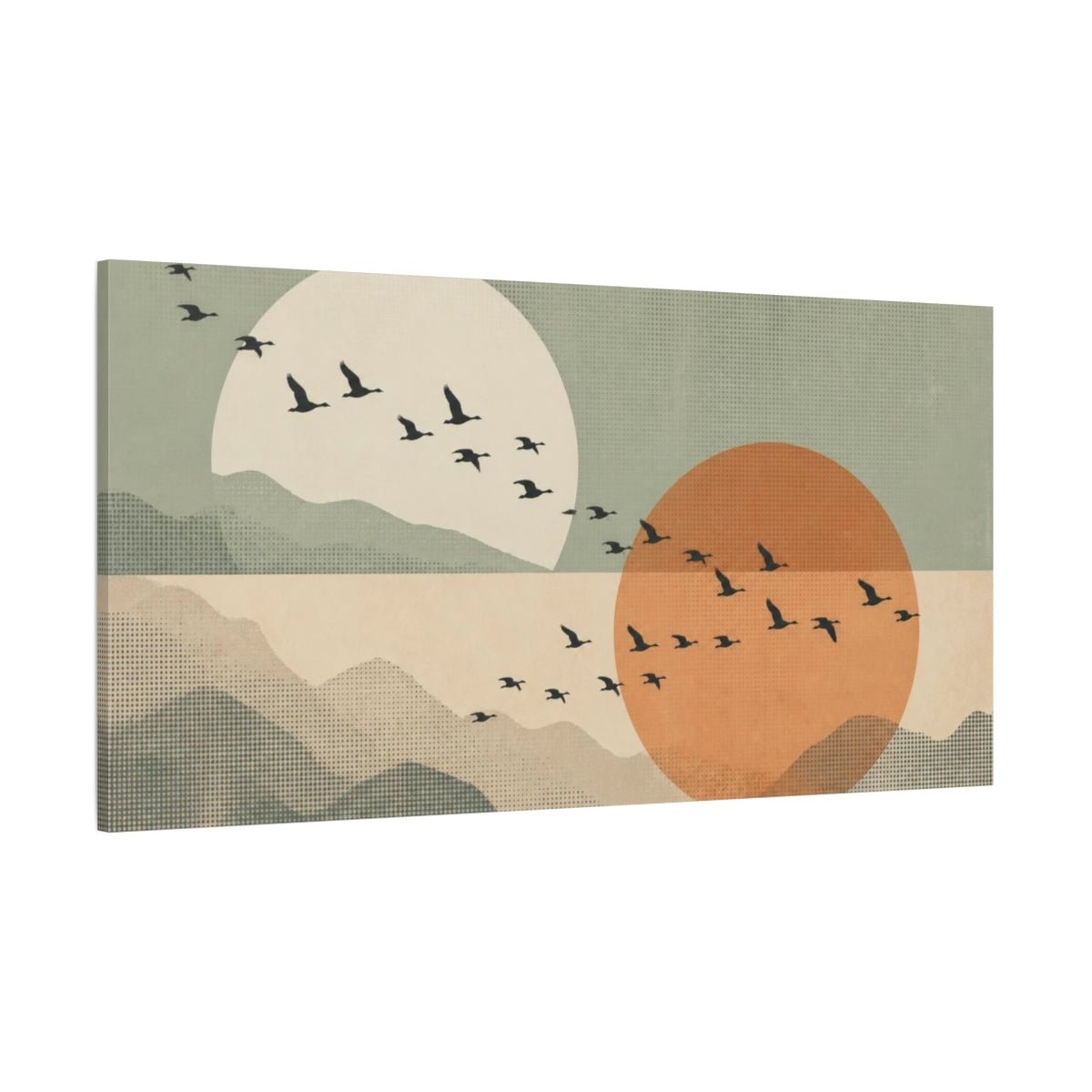 Modern Bird Silhouettes Canvas Print Wall Art – Living Room Decor, Above Console Table - YesArtYes