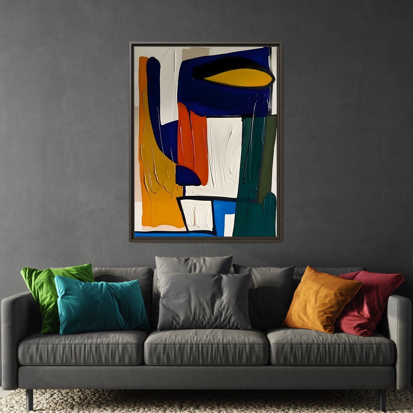 Modern Colorful Framed Canvas Art Print - Abstract Wall Decor - YesArtYes