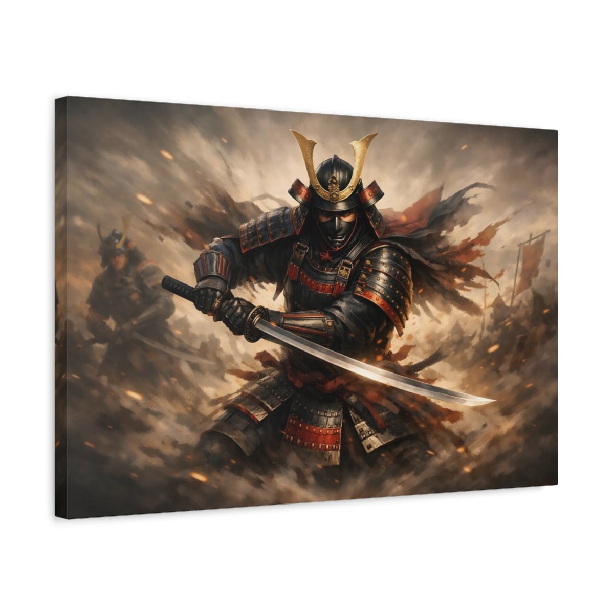 Movies Samurai Black And Gold - Canvas Wall Art Print - YesArtYes
