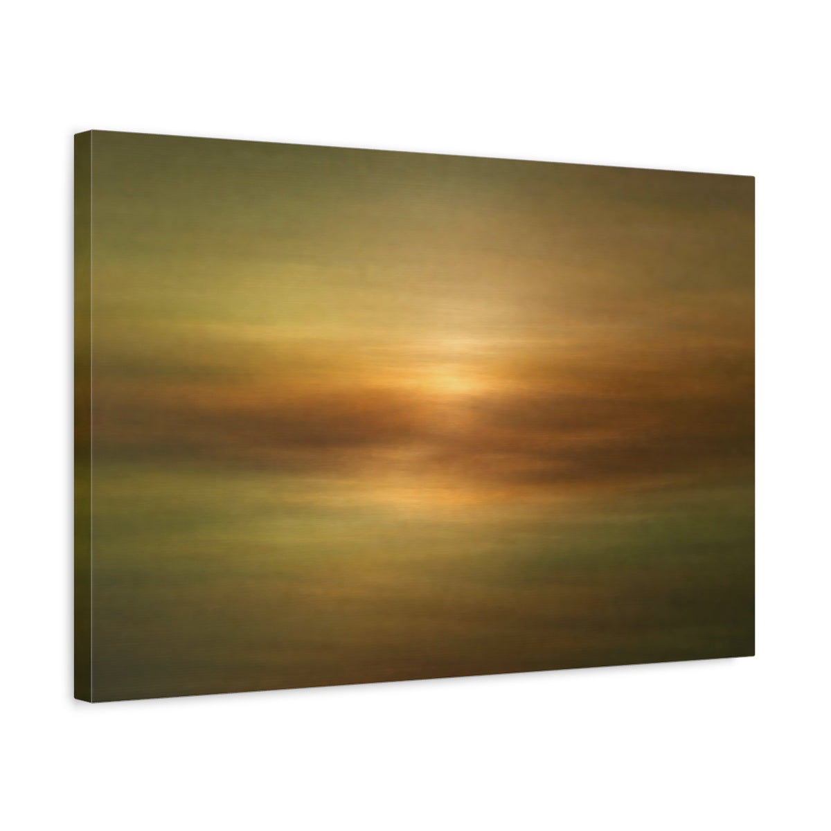 Side Mockup 3. Nature Abstract Horizon Abstract Golden Horizon shown as stretched canvas wall art