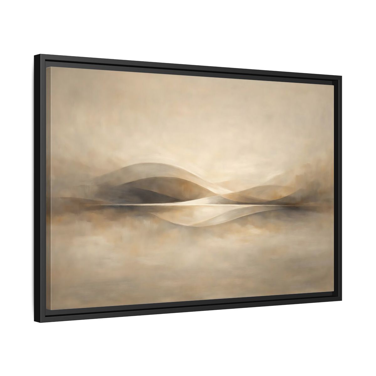 Side Mockup 14. Nature Abstract Landscape Beige Brown Landscape shown as stretched canvas wall art
