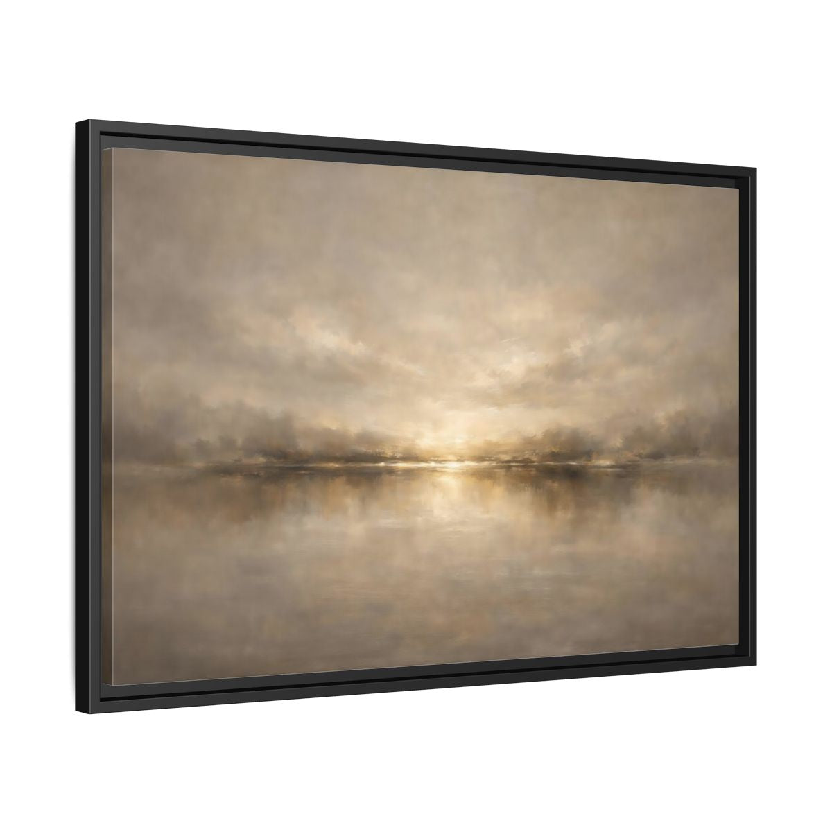 Side Mockup 14. Nature Abstract Landscape Golden Haze Landscape shown as stretched canvas wall art