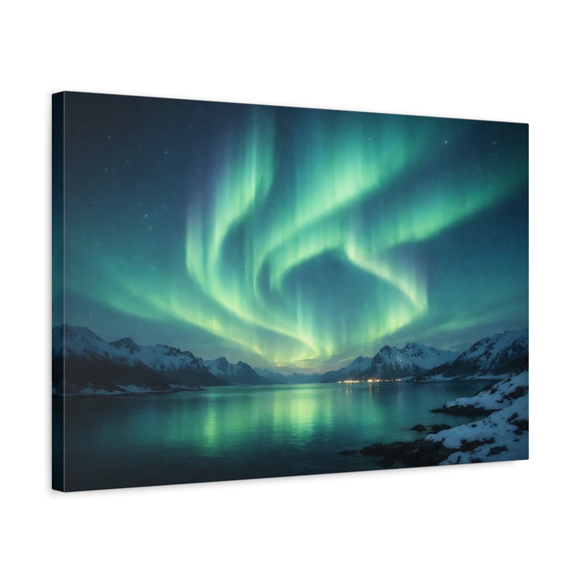 Nature Aurora Borealis Green And Blue - Canvas Wall Art Print - YesArtYes