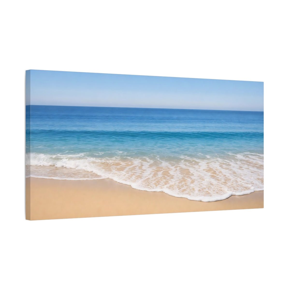 Nature Beach Waves Blue Ocean - Canvas Wall Art Print - YesArtYes