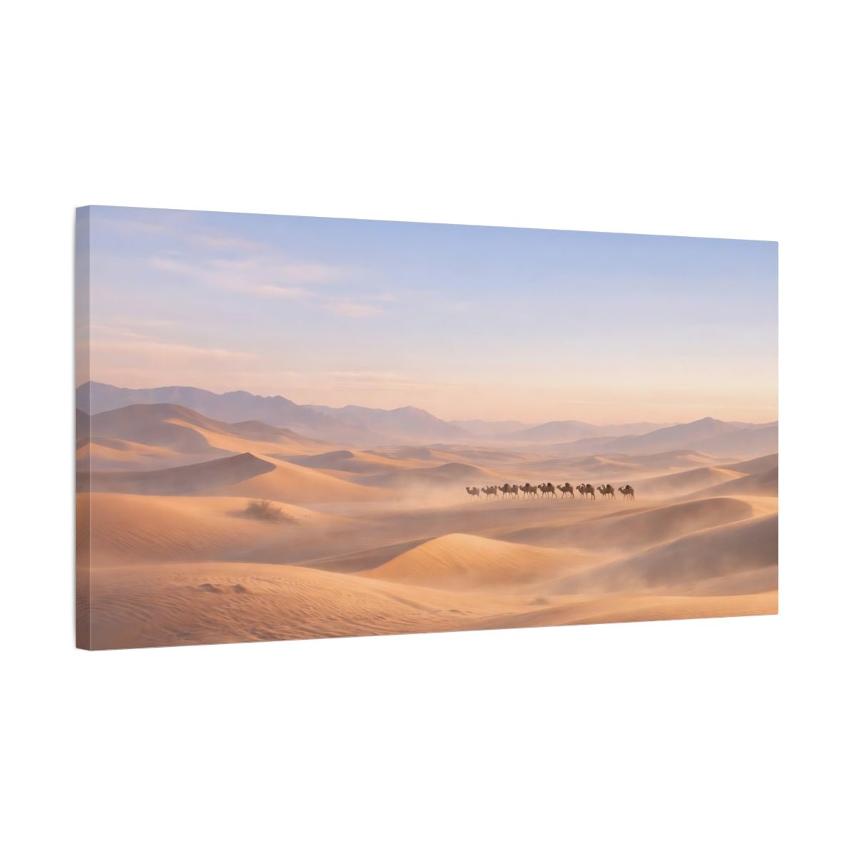 Nature Camel Caravan Desert - Canvas Wall Art Print - YesArtYes