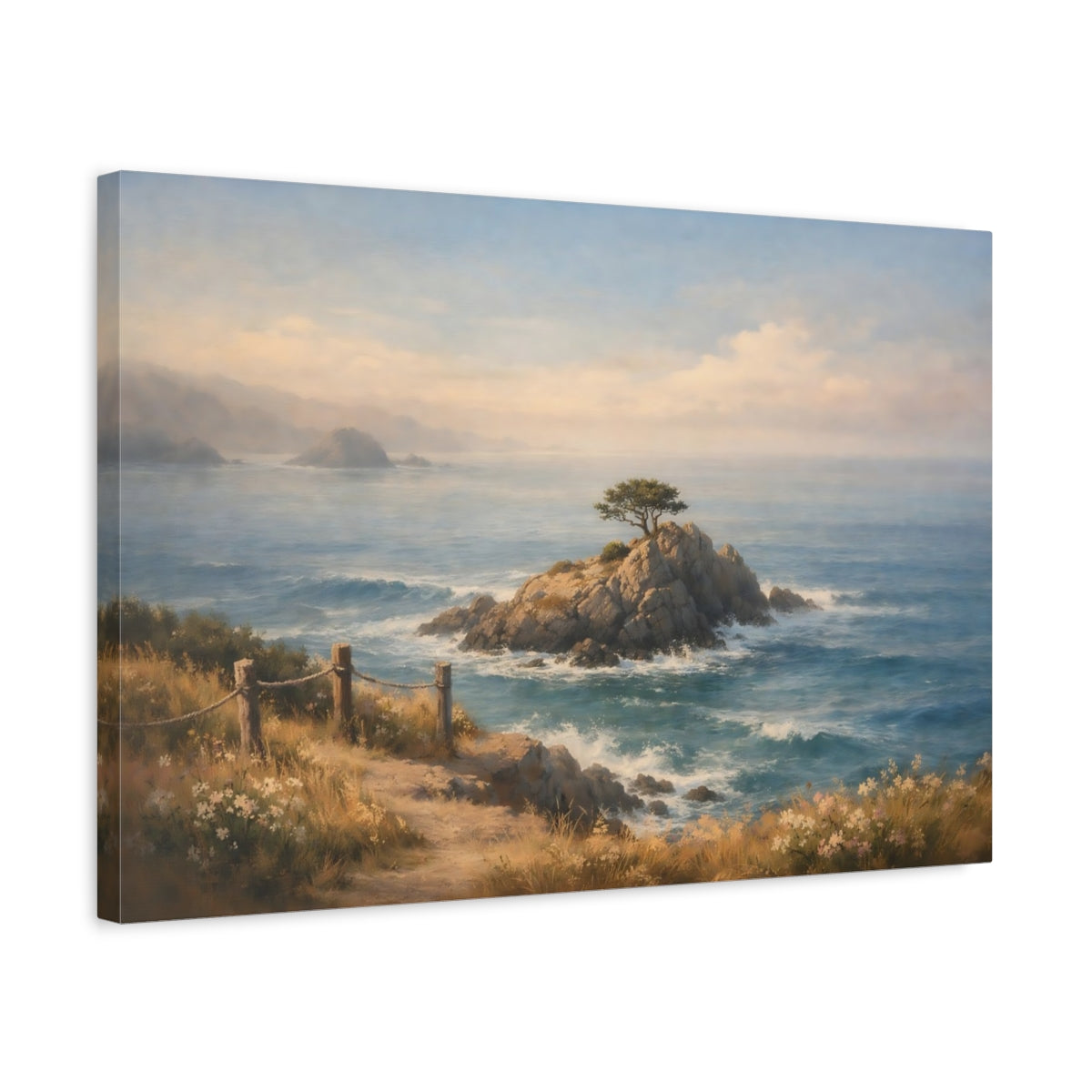 Side Mockup 3. Nature Cypress Tree Coastal Tree View shown as stretched canvas wall art