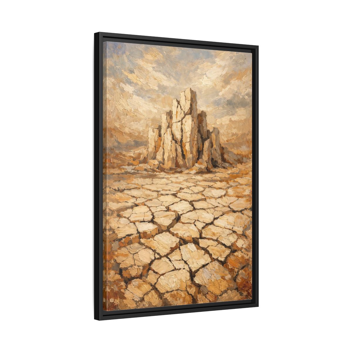 Side Mockup 14. Nature Desert Landscape Brown And Tan Desert shown as stretched canvas wall art