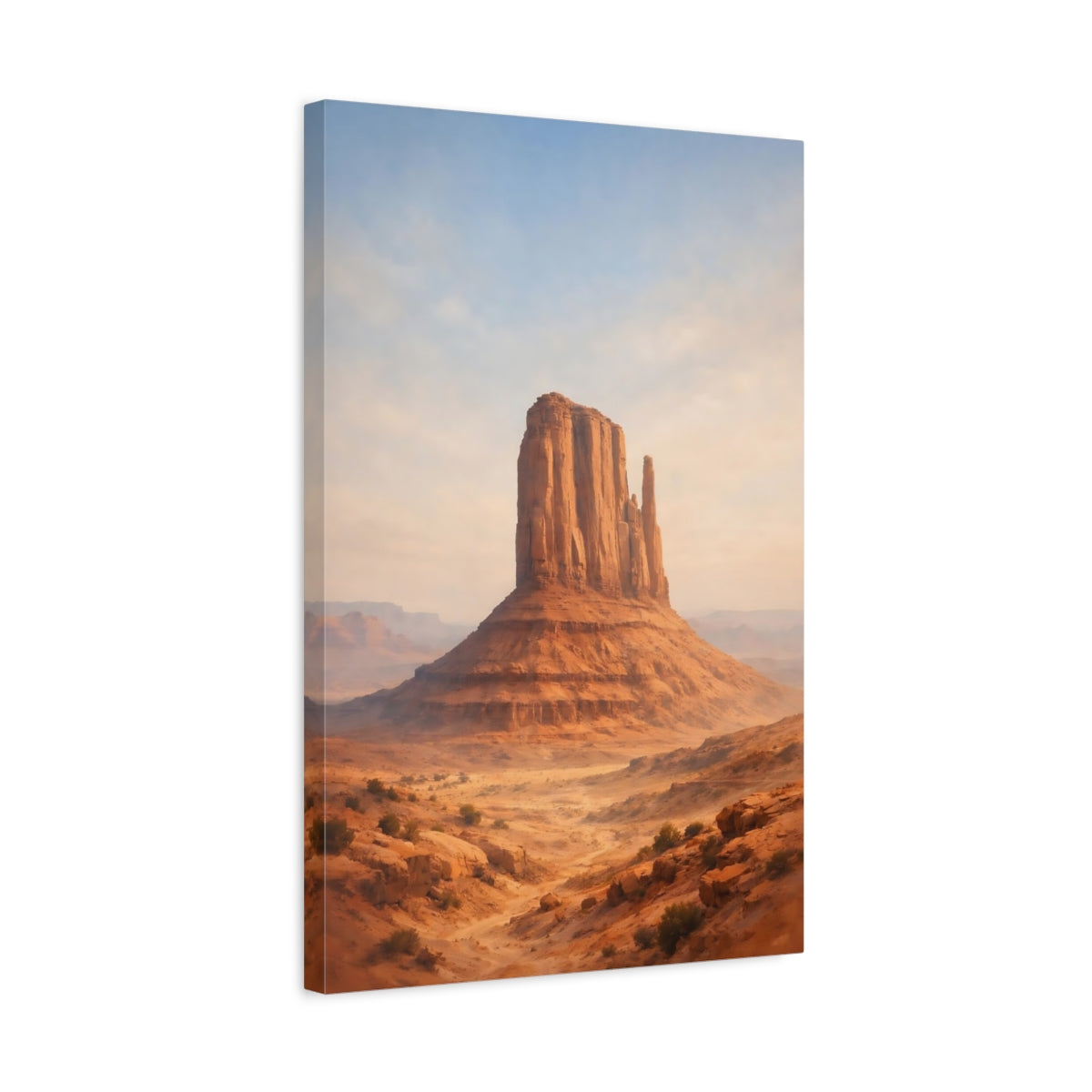 Side Mockup 3. Nature Desert Mesa Orange Desert shown as stretched canvas wall art