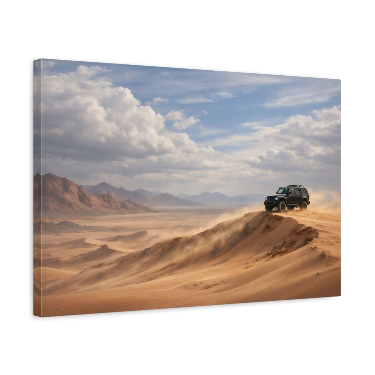 Side Mockup 3. Nature Desert Suv Desert Landscape shown as stretched canvas wall art