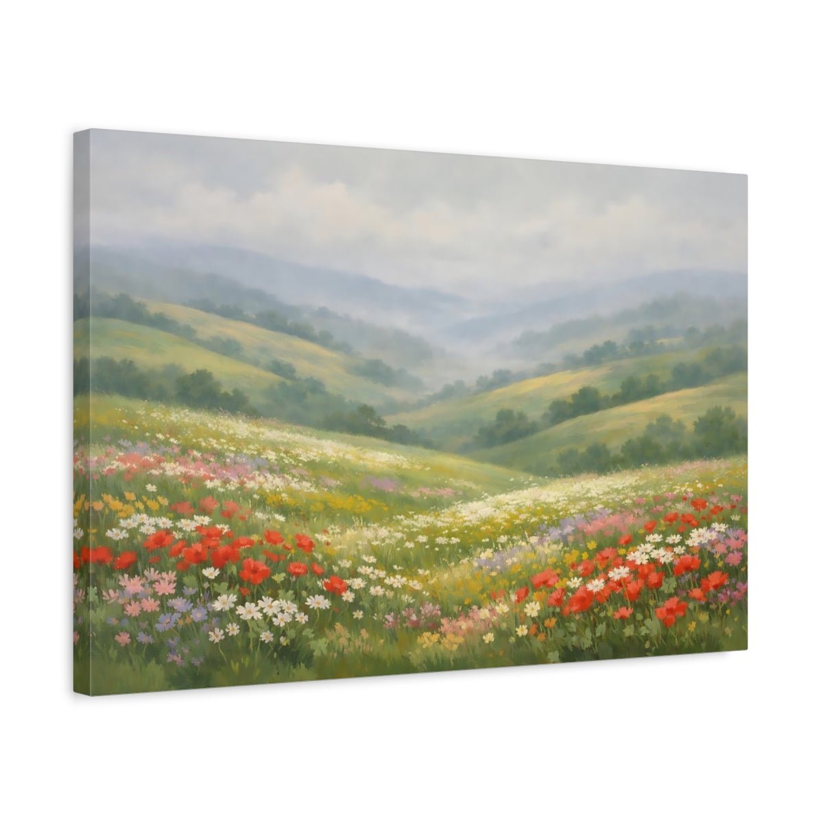 Nature Flower Field Colorful - Canvas Wall Art Print - YesArtYes