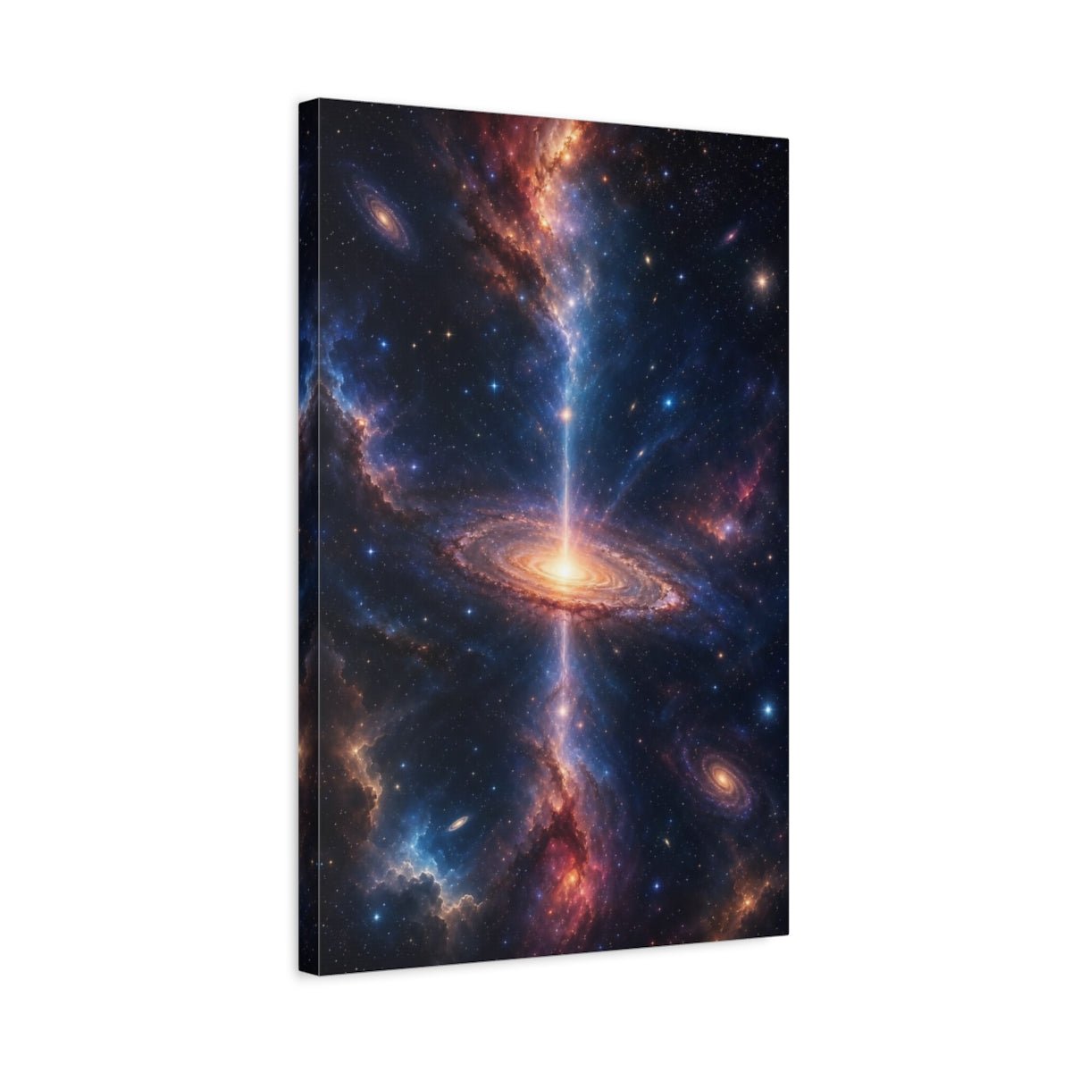 Nature Galaxy Blue Orange Canvas Wall Art Print – Vibrant Living Room, Above Console Table - YesArtYes