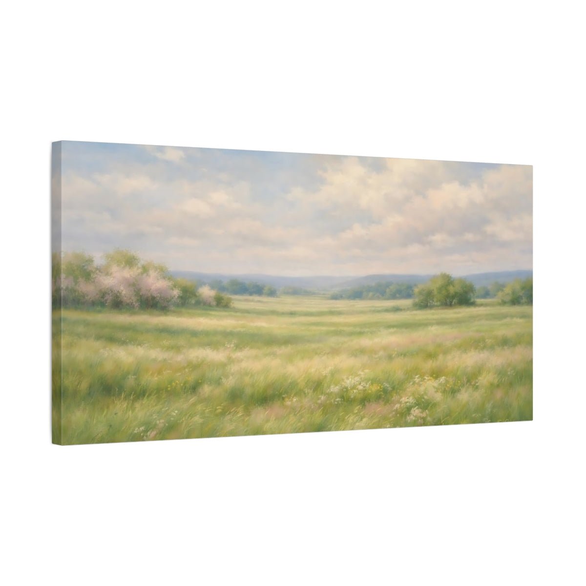 Nature Grassy Field Green - Canvas Wall Art Print - YesArtYes
