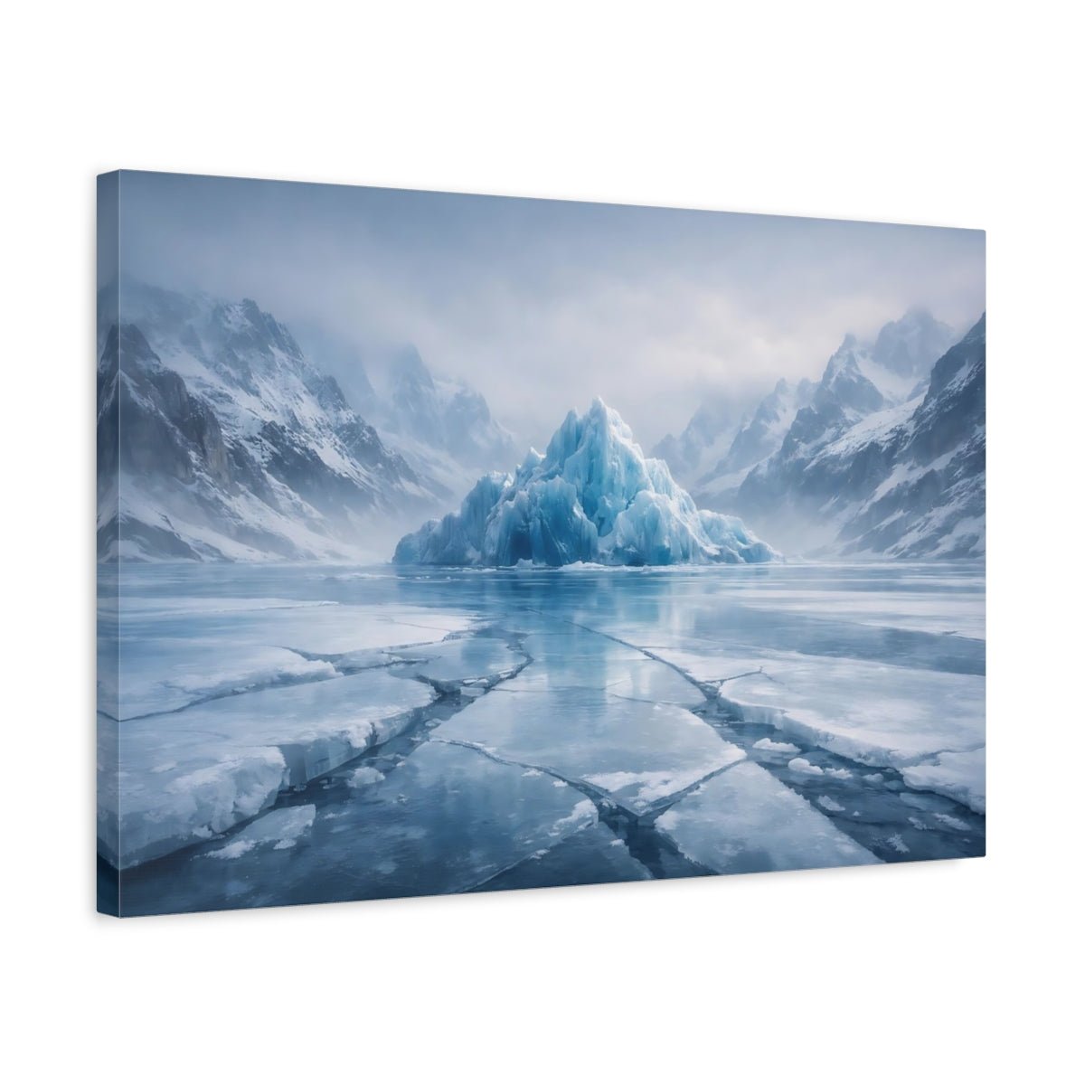 Nature Iceberg Icy Blue Landscape - Canvas Wall Art Print - YesArtYes