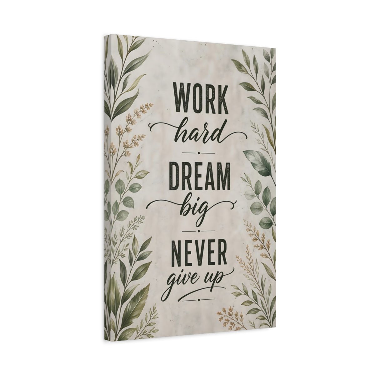 Nature Inspirational Text Green Motivational Quote Canvas Print – Office, Behind Desk, - YesArtYes