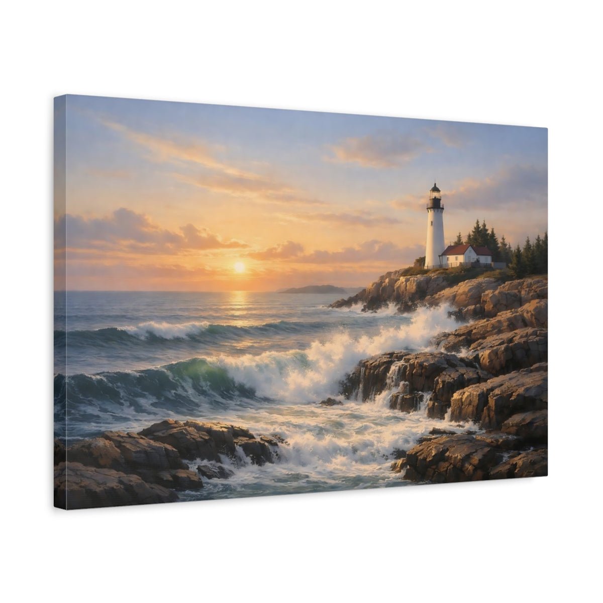 Nature Lighthouse Coastal - Canvas Wall Art Print - YesArtYes