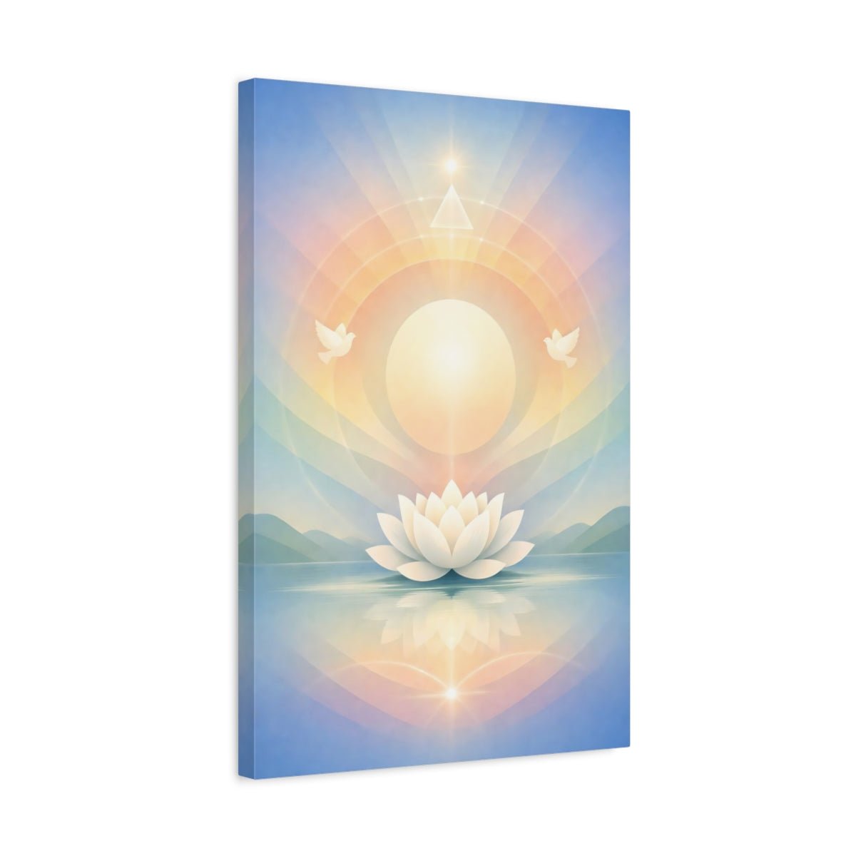 Nature Lotus Flower White - Canvas Wall Art Print - YesArtYes