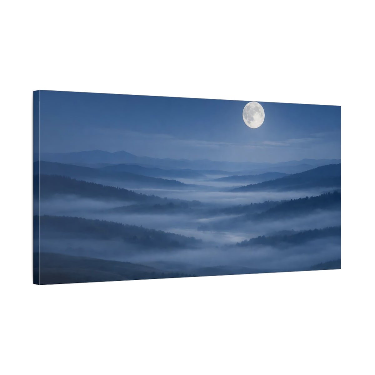 Nature Misty Mountains Blue - Canvas Wall Art Print - YesArtYes