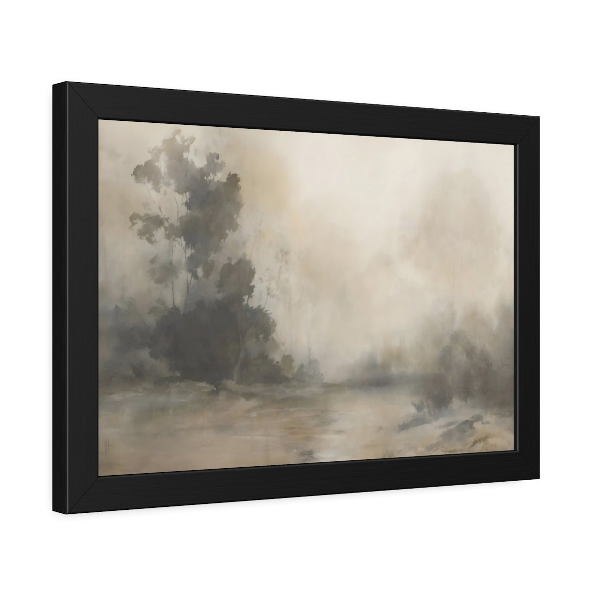Side Mockup 4. Nature Misty Trees Brown And Grey Landscape shown as framed posters