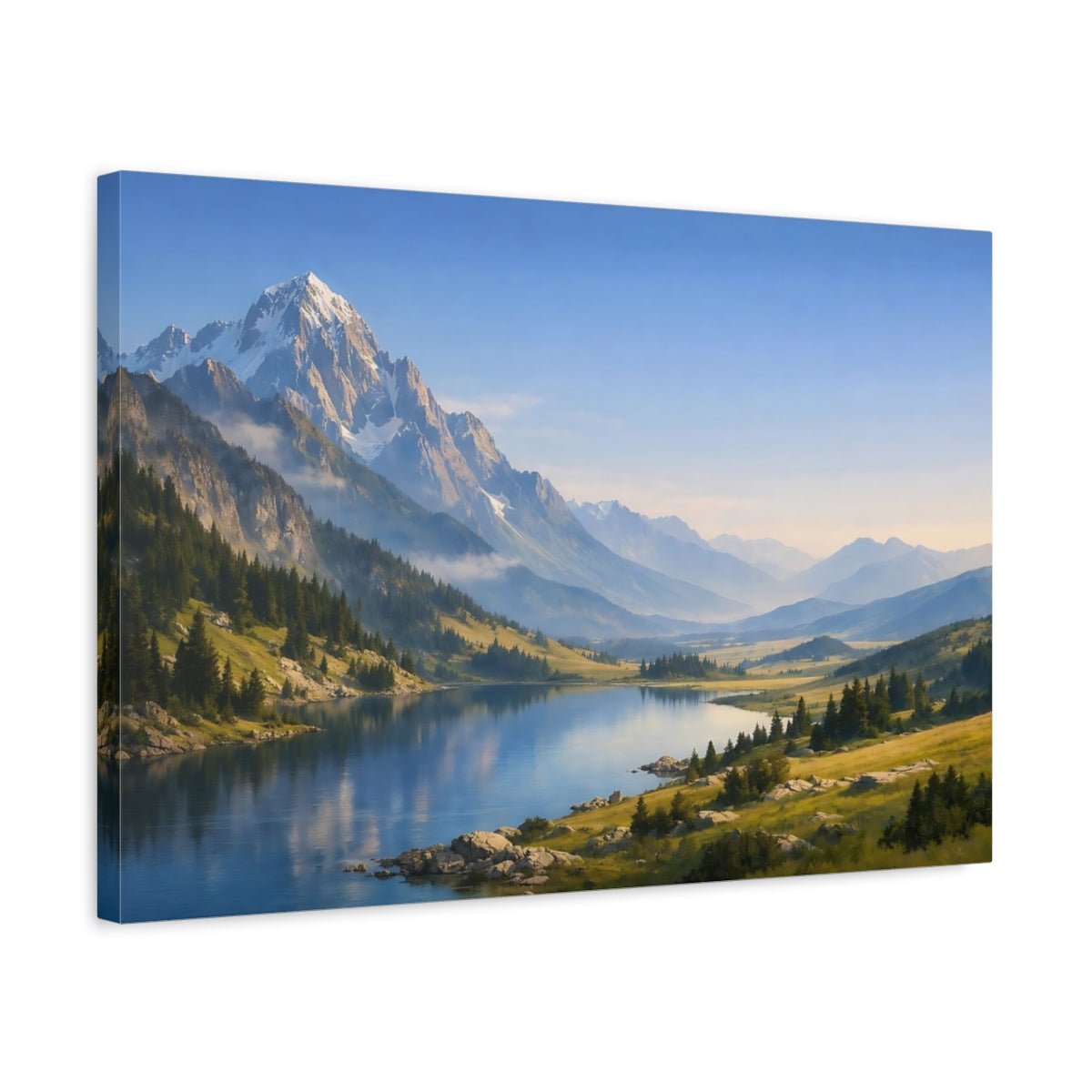 Nature Mountain Lake Landscape - Canvas Wall Art Print - YesArtYes