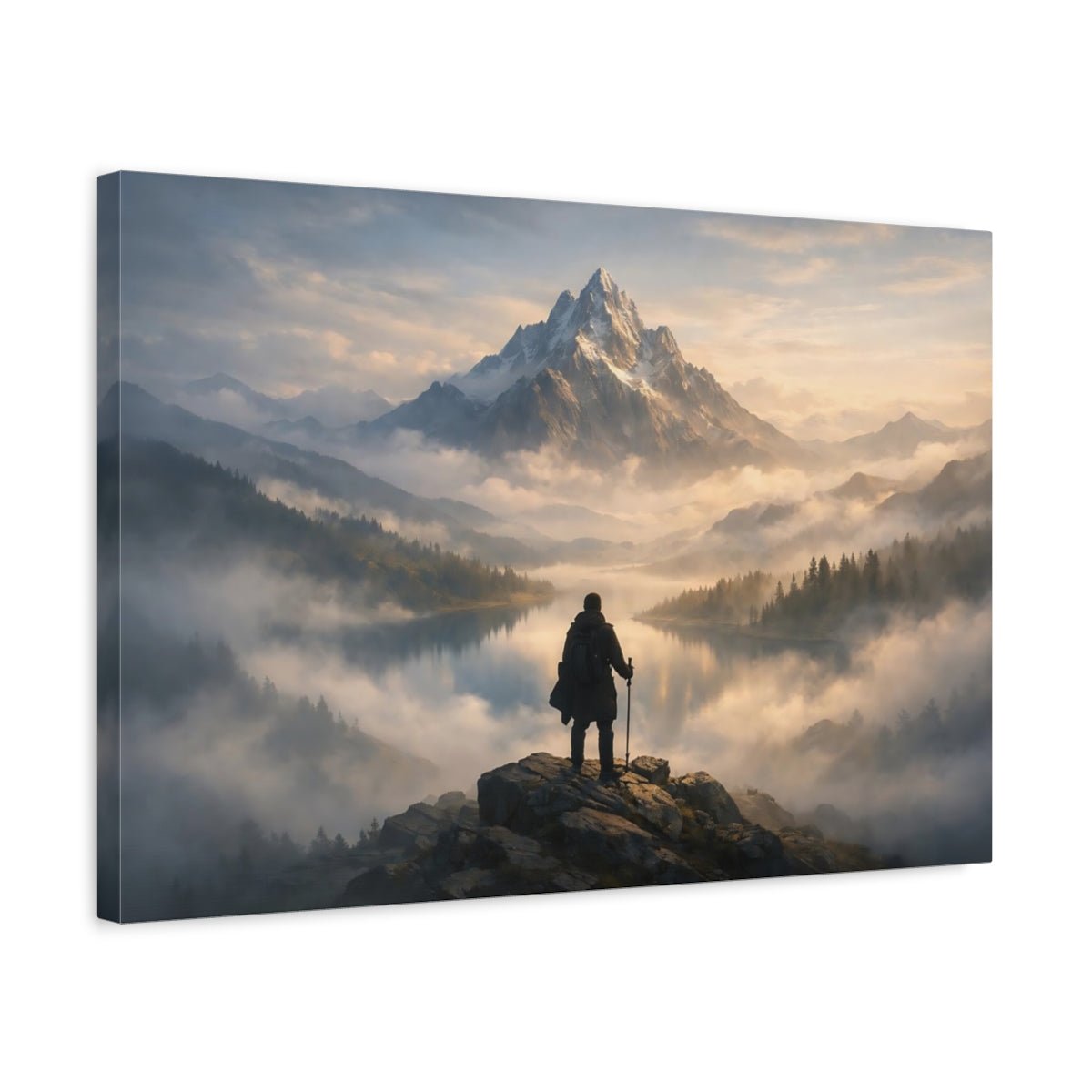 Nature Mountain Landscape Golden Hour - Canvas Wall Art Print - YesArtYes
