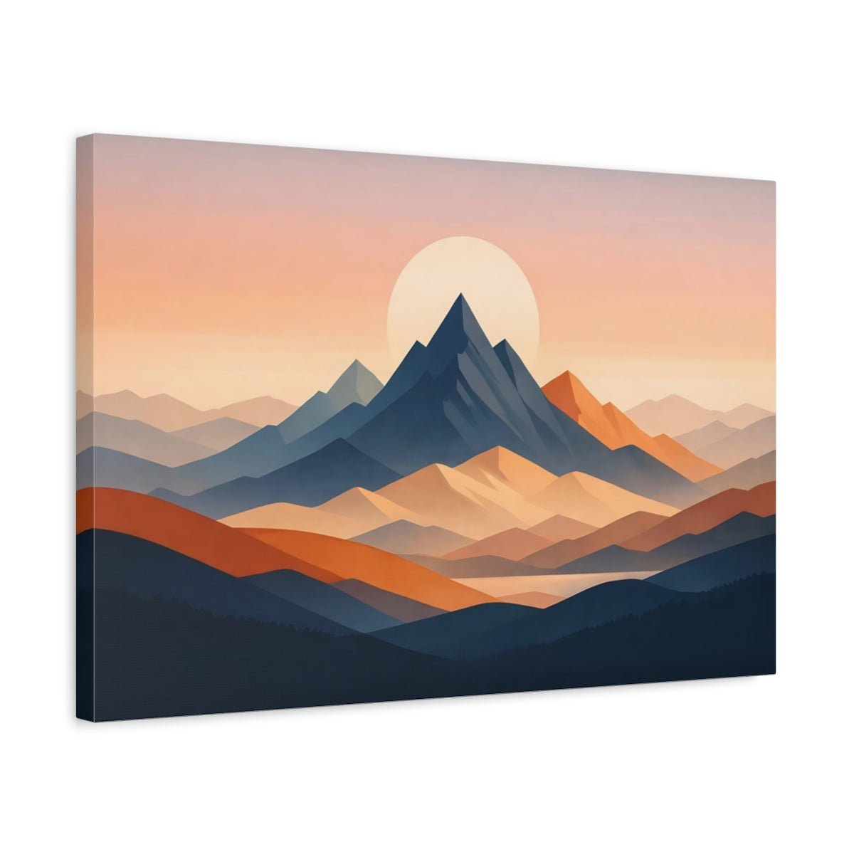 Nature Mountain Range Sunset - Canvas Wall Art Print - YesArtYes