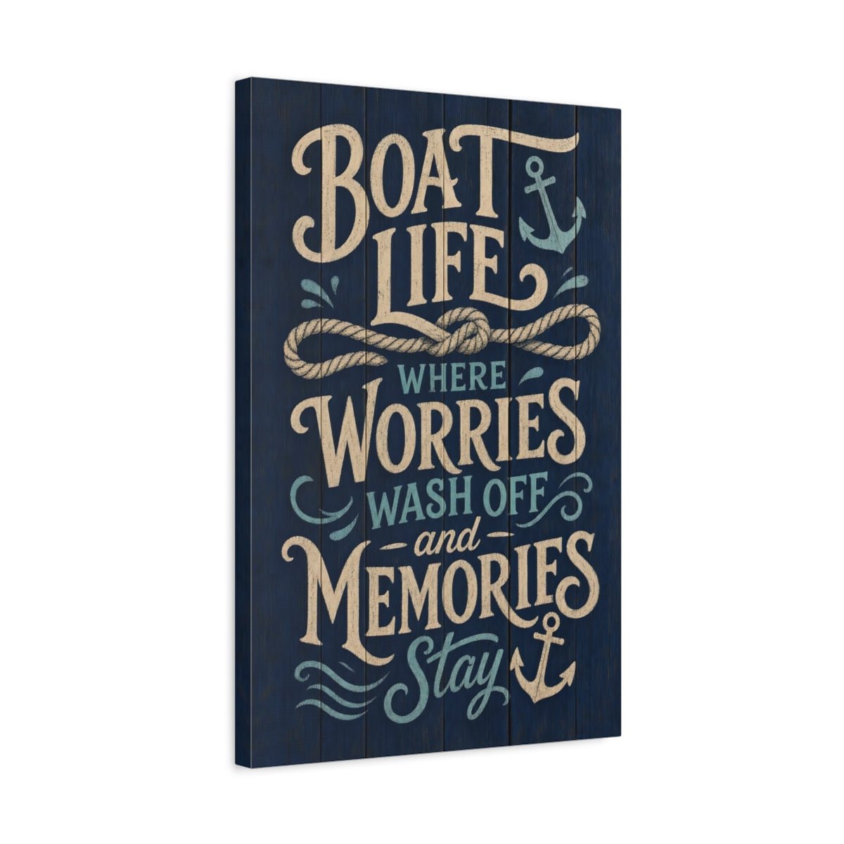 Nature Nautical Quote Blue Canvas Wall Art Print – Living Room Decor, Above Console Table - YesArtYes