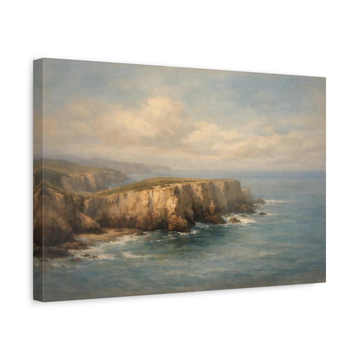 Side Mockup 4. Nature Ocean Cliffs Coastal Cliffs shown as stretched canvas wall art