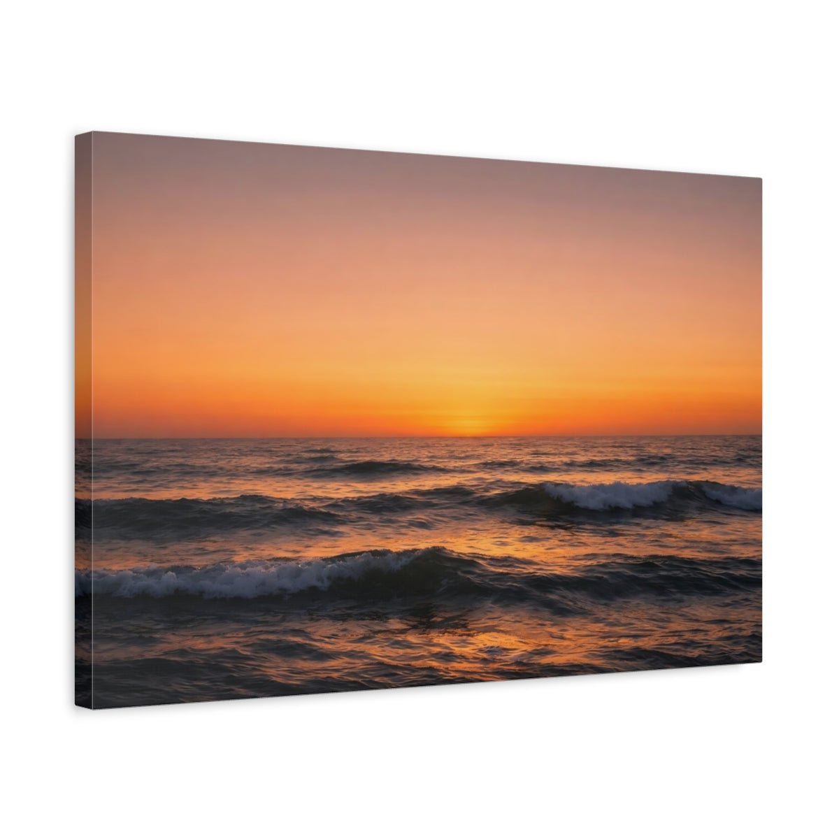Nature Ocean Sunset Orange - Canvas Wall Art Print - YesArtYes