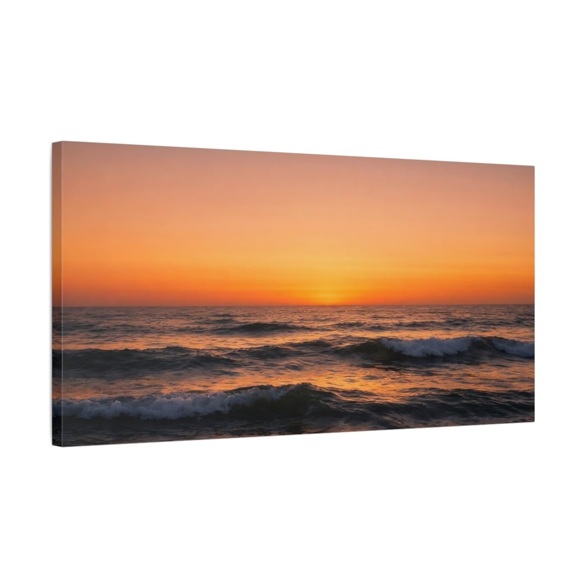 Nature Ocean Sunset Orange - Canvas Wall Art Print - YesArtYes