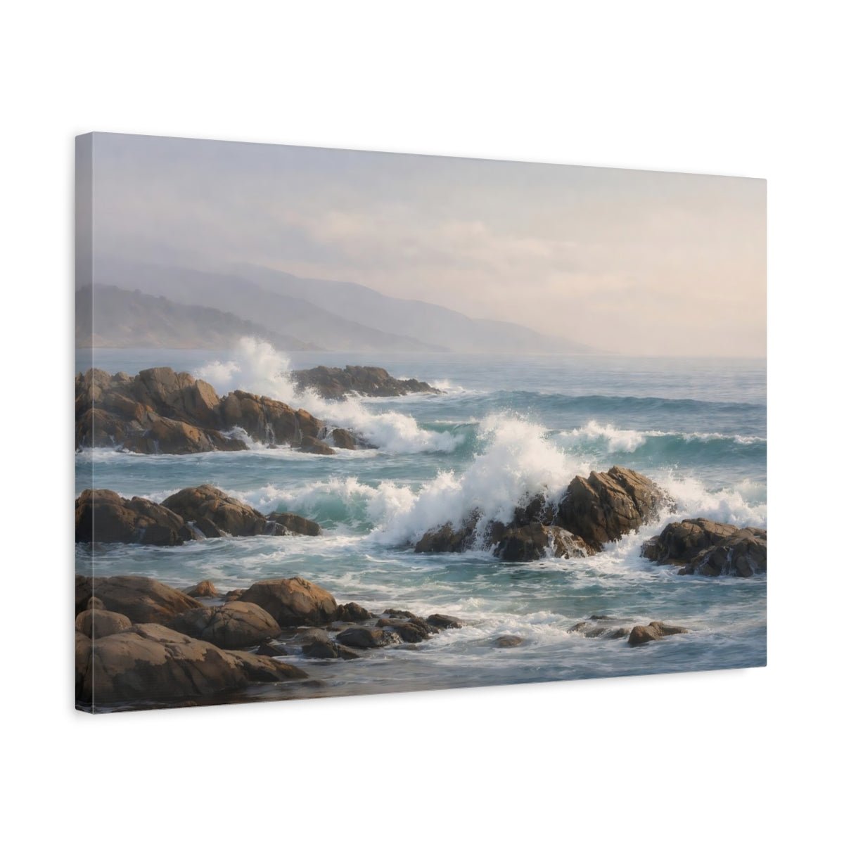 Nature Ocean Waves Blue - Canvas Wall Art Print - YesArtYes