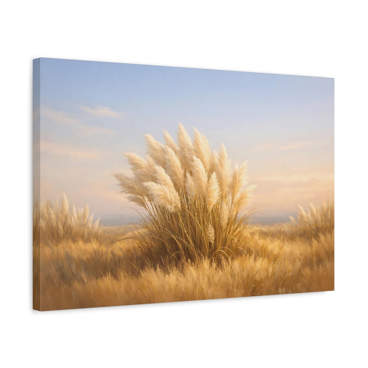 Nature Pampas Grass Golden - Canvas Wall Art Print - YesArtYes