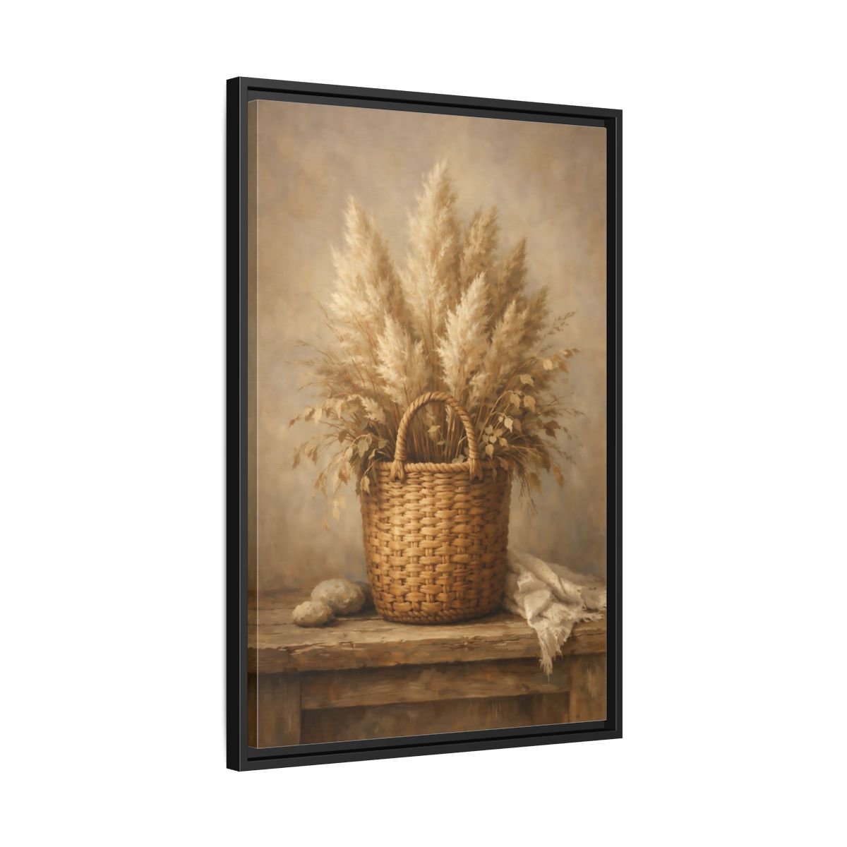 Nature Pampas Grass Still - Framed Canvas Wall Art Print - YesArtYes
