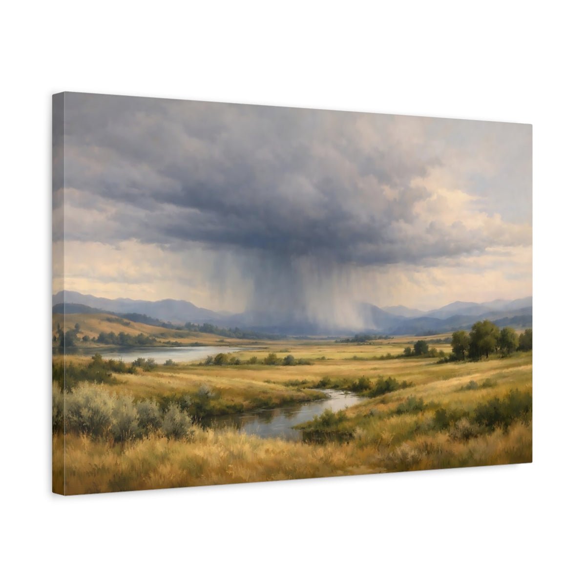 Nature Rainy Landscape Cloudy - Canvas Wall Art Print - YesArtYes