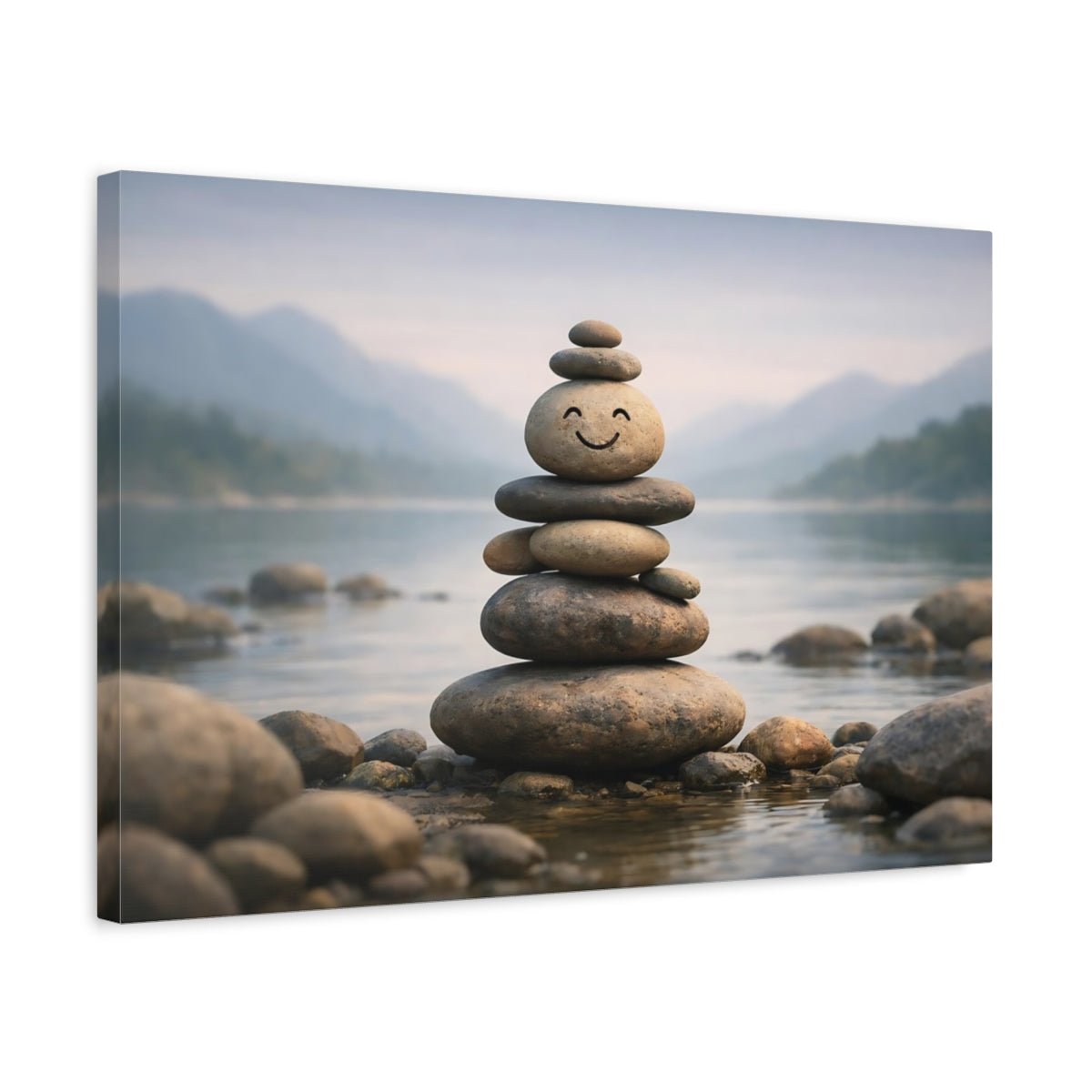 Nature Rock Cairn Zen Stone Stack - Canvas Wall Art Print - YesArtYes