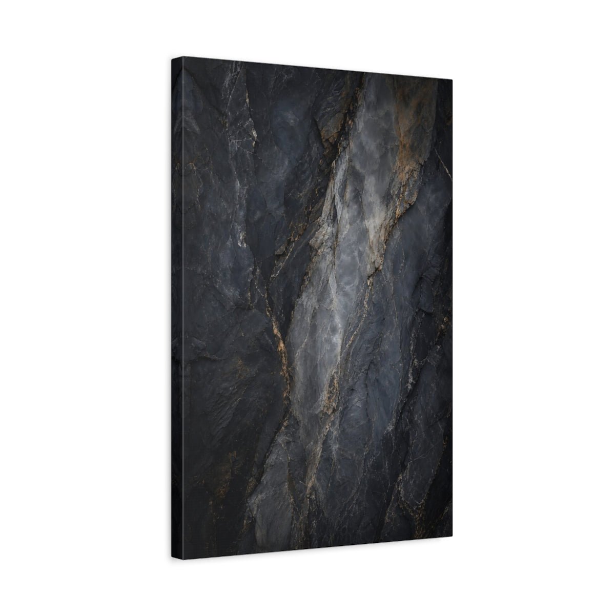 Nature Rock Texture Dark Canvas Wall Art Print – Abstract Living Room, Above Couch - YesArtYes
