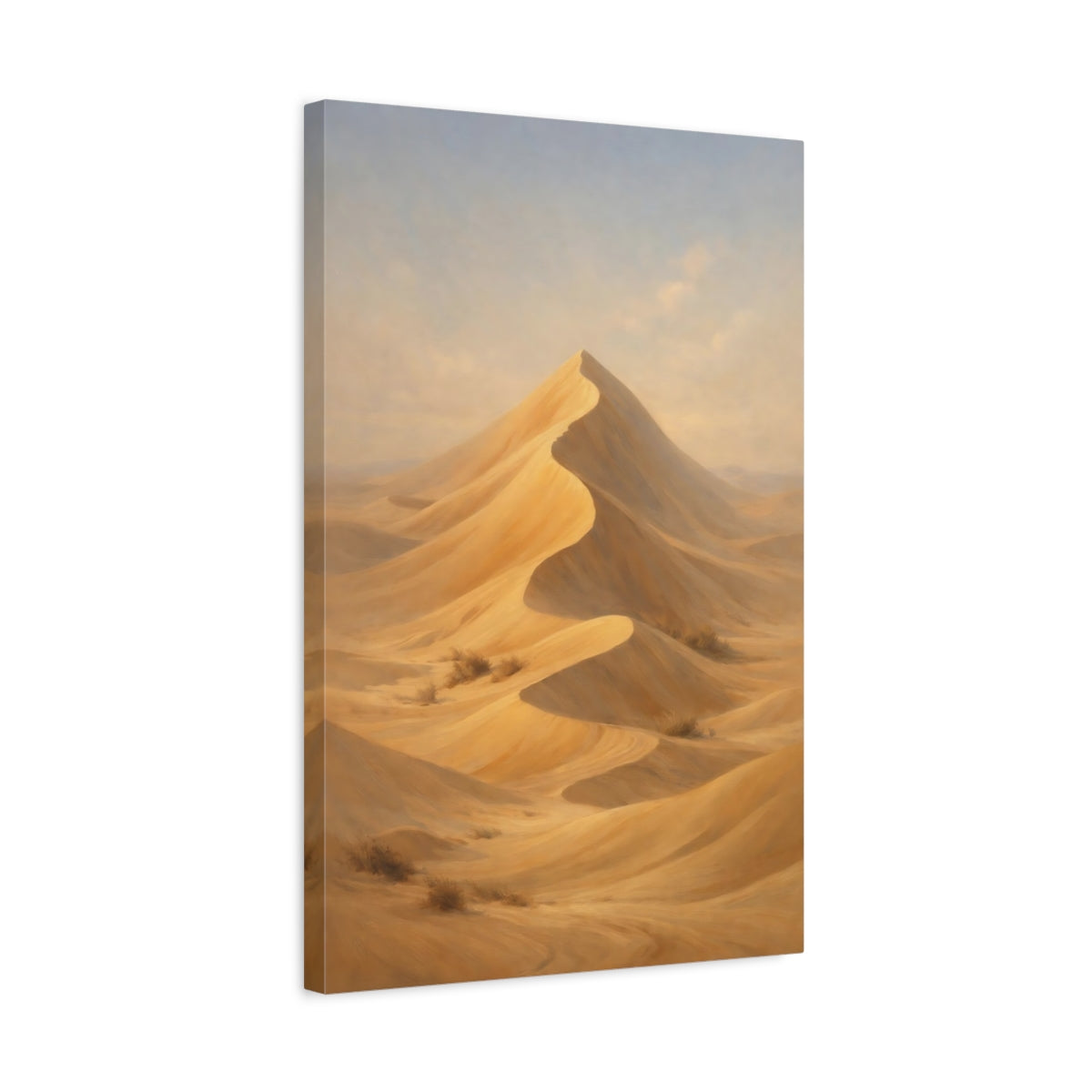 Side Mockup 3. Nature Sand Dune Golden Desert shown as stretched canvas wall art