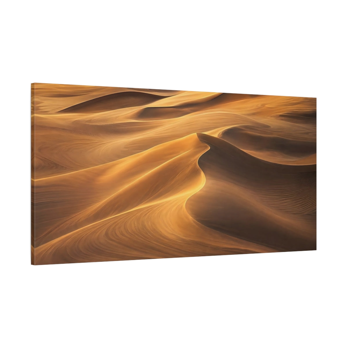 Side Mockup 2. Nature Sand Dunes Golden Sand shown as stretched canvas wall art