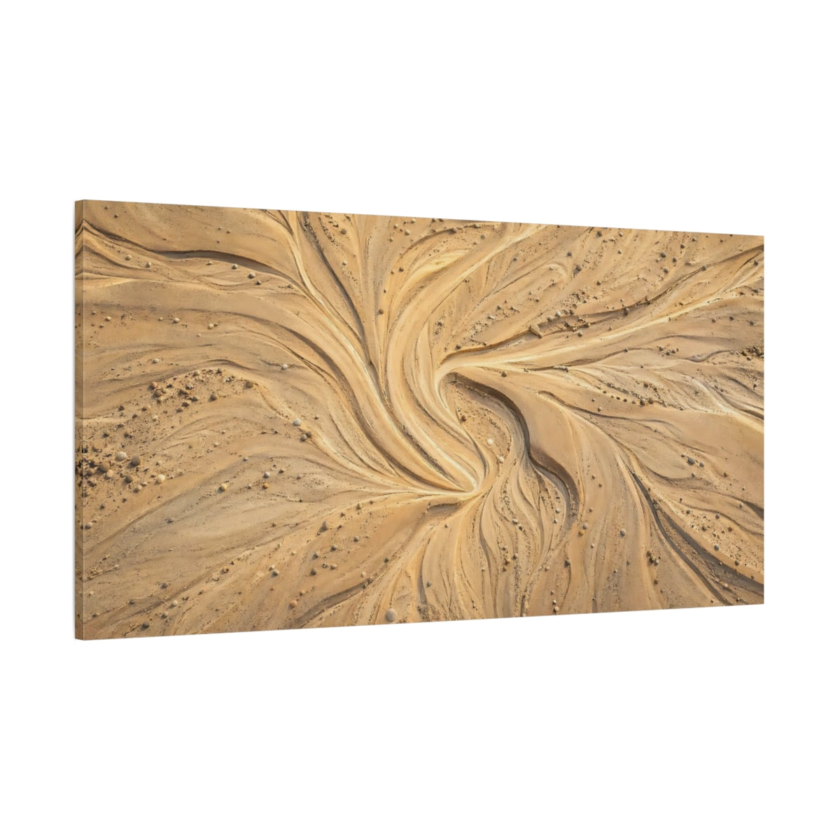 Side Mockup 2. Nature Sand Patterns Tan Sand Patterns shown as stretched canvas wall art