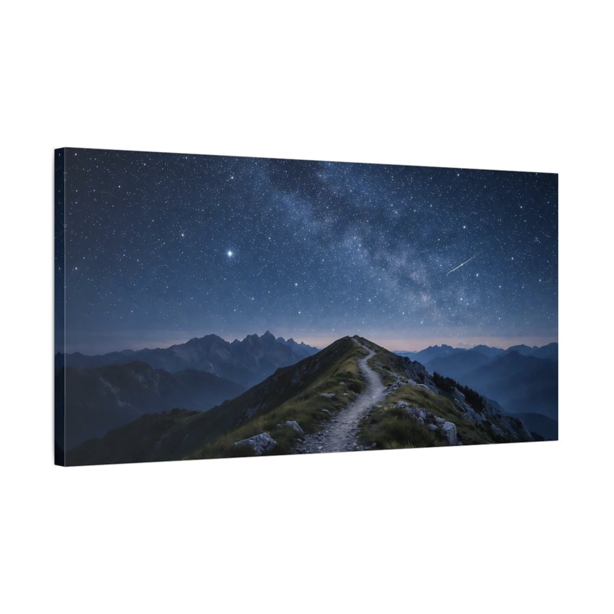 Nature Starry Mountain Night - Canvas Wall Art Print - YesArtYes