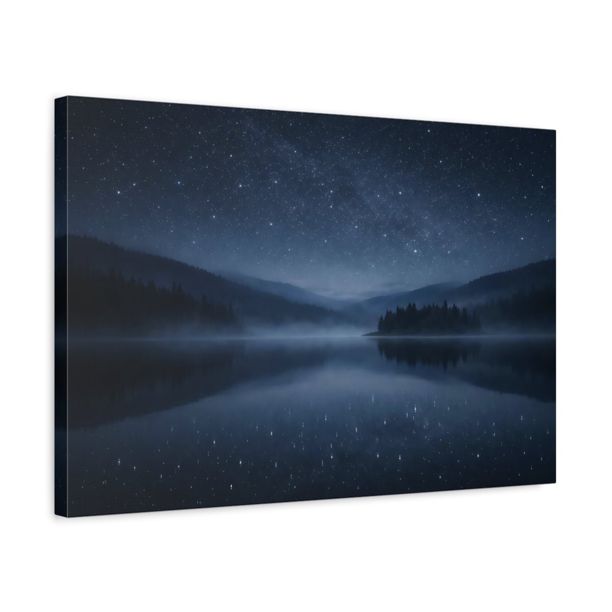 Nature Starry Night Blue Landscape - Canvas Wall Art Print - YesArtYes
