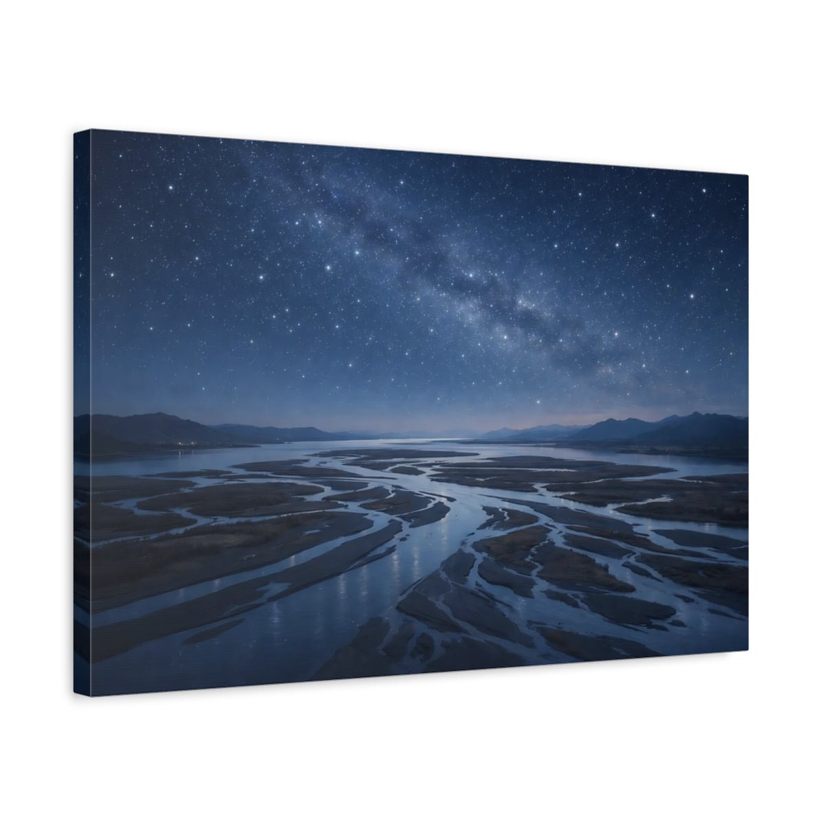 Nature Starry River Blue - Canvas Wall Art Print - YesArtYes