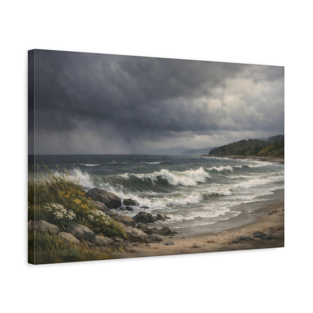 Nature Stormy Ocean Seascape - Canvas Wall Art Print - YesArtYes