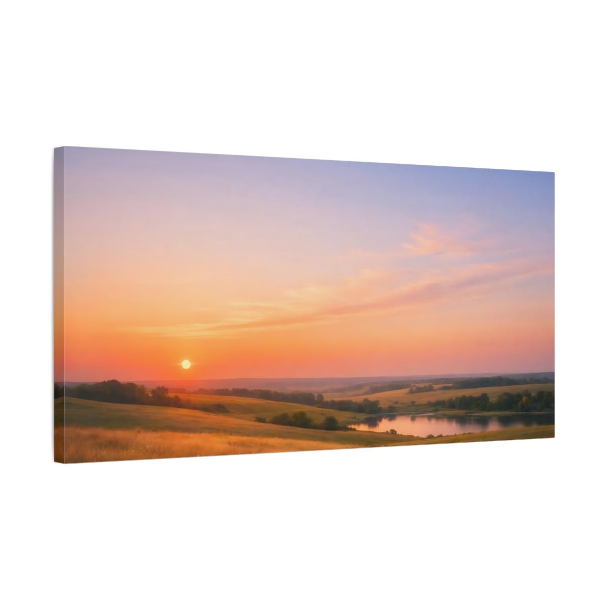 Nature Sunset Landscape Golden - Canvas Wall Art Print - YesArtYes